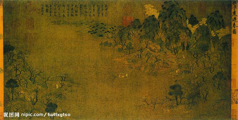 中国历史上最早记载的山水画-《游春图》