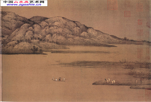 山水画历史名作赏析-董源《潇湘图》卷