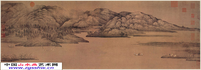 山水画历史名作赏析-董源《潇湘图》卷