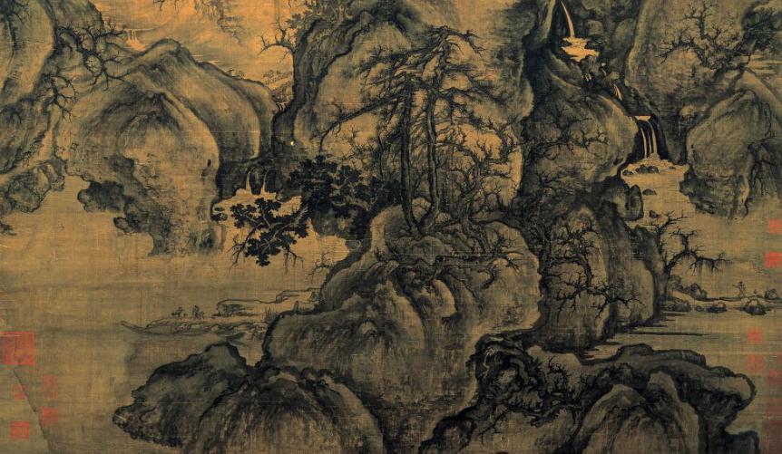 中国山水画历史名作赏析-宋《早春图》
