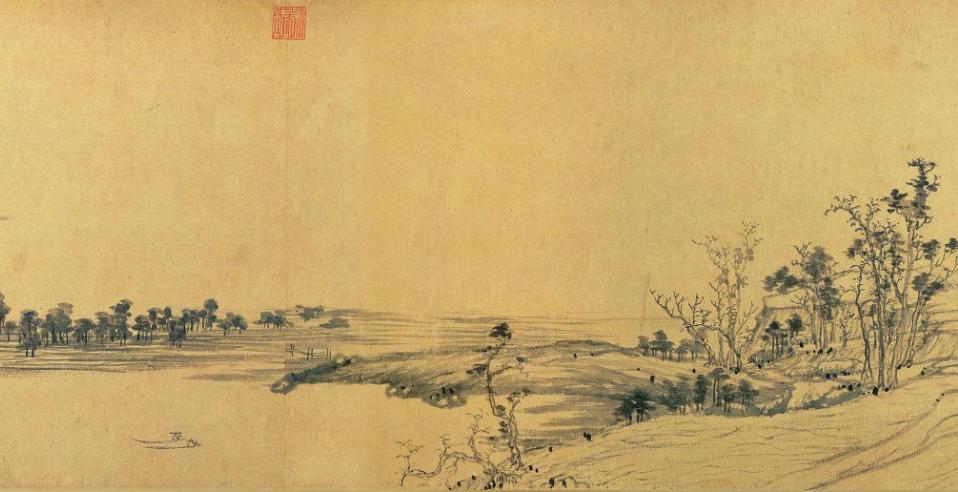 中国山水画历史名作赏析-元 黄公望《富春山居图(无用师)》局部