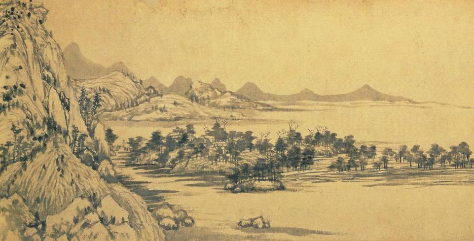 中国山水画历史名作赏析-元 黄公望《富春山居图(无用师)》局部