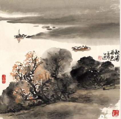 郭公达作品-秋浦雨色