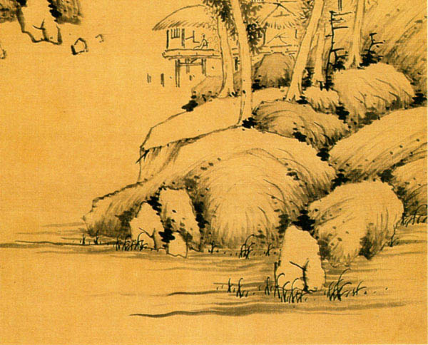 明 葛征奇 《水阁听泉图》轴赏析(大图局部)