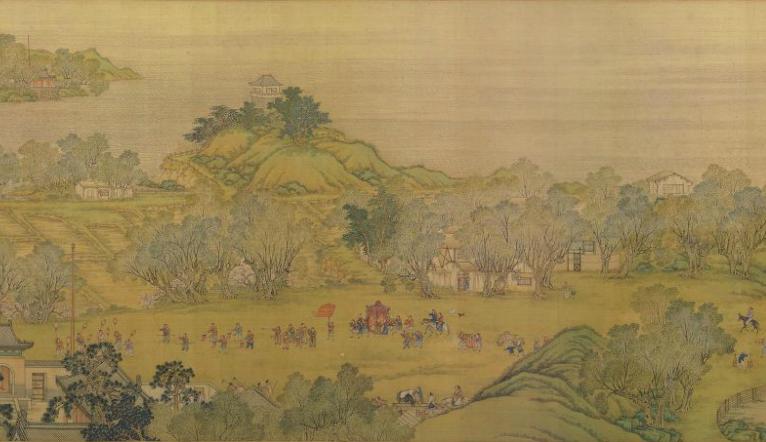 中国山水画历史名作赏析-清《清院本清明上河图》(大图局部)