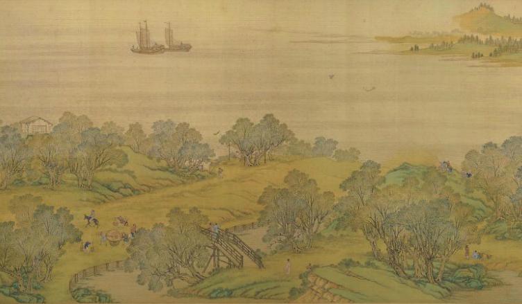 中国山水画历史名作赏析-清《清院本清明上河图》(大图局部)