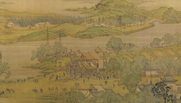 中国山水画历史名作赏析-清《清院本清明上河图》(大图局部)
