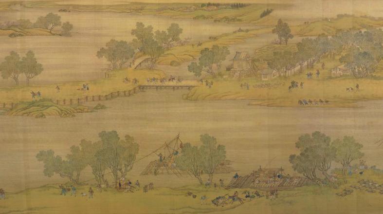 中国山水画历史名作赏析-清《清院本清明上河图》(大图局部)
