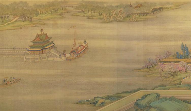 中国山水画历史名作赏析-清《清院本清明上河图》(大图局部)