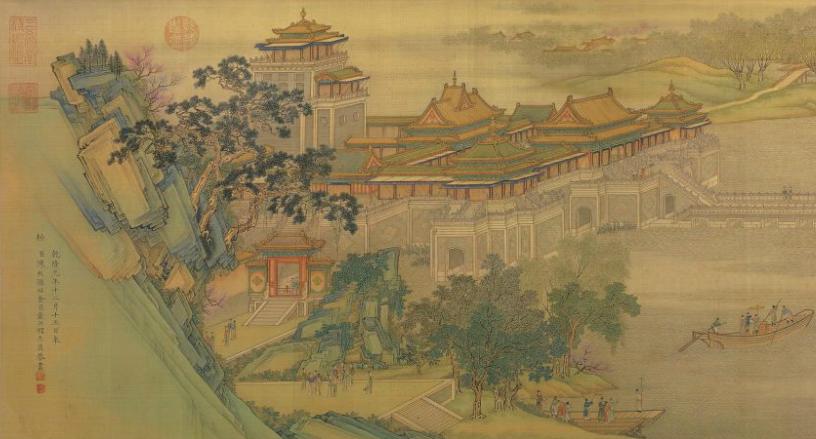 中国山水画历史名作赏析-清《清院本清明上河图》(大图局部)