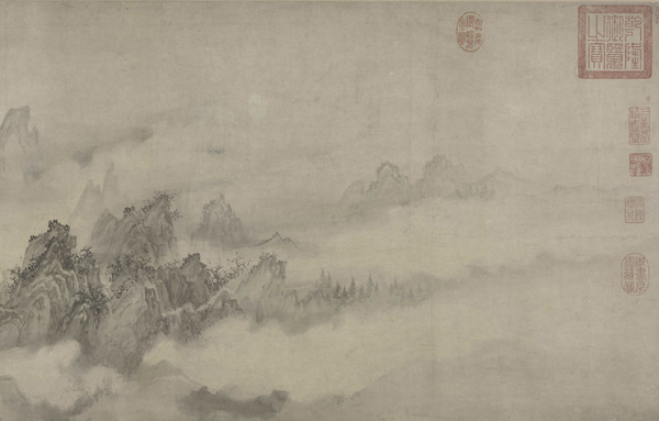 南宋赵芾作《江山万里图》卷(大图局部)欣赏