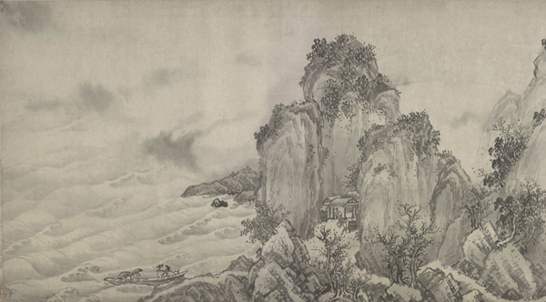 南宋赵芾作《江山万里图》卷(大图局部)欣赏