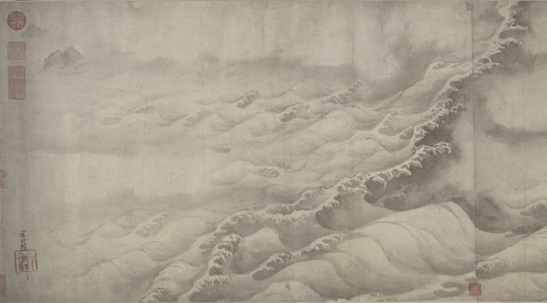 南宋赵芾作《江山万里图》卷(大图局部)欣赏