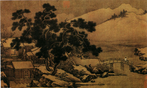 中国山水画历史名作赏析-南宋《四景山水图》