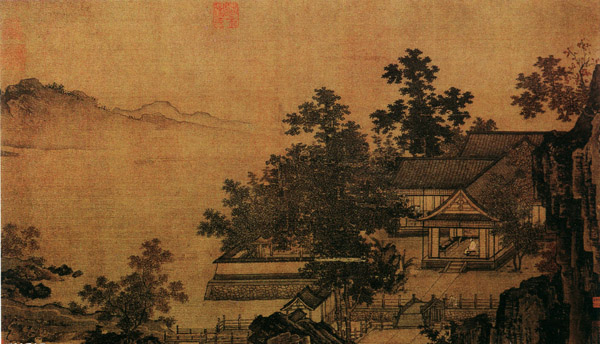 中国山水画历史名作赏析-南宋《四景山水图》