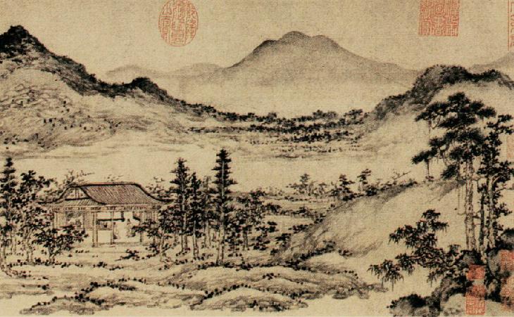《秀野轩图》卷,元,朱德润作(局部大图)