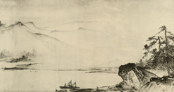 山水画历史名作赏析-夏圭《溪山清远卷》