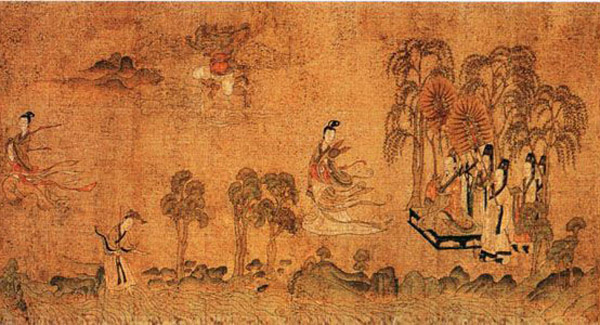 中国山水画历史名作赏析-晋《洛神赋图》卷(局部)