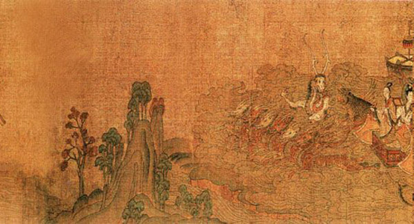 中国山水画历史名作赏析-晋《洛神赋图》卷(局部)