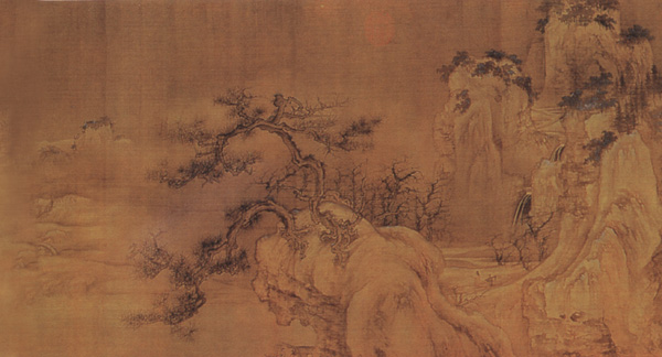 中国山水画历史名作赏析-北宋《渔村小雪图》卷