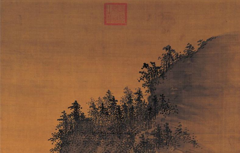 中国山水画历史名作赏析-明《春遊晚歸》(局部)