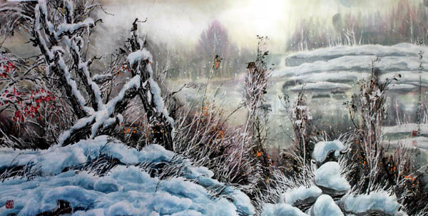 李柯钧 浴雪 68x136 2012年