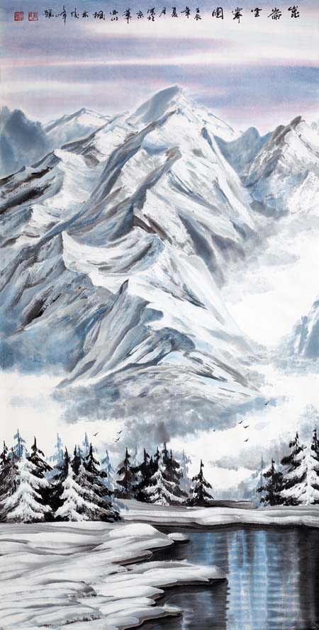 高俊峰 昆仑雪霁图 136X68CM 2012年