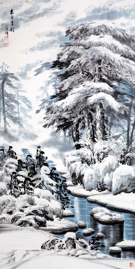 高俊峰 森林雪韵 136X68CM 2012年