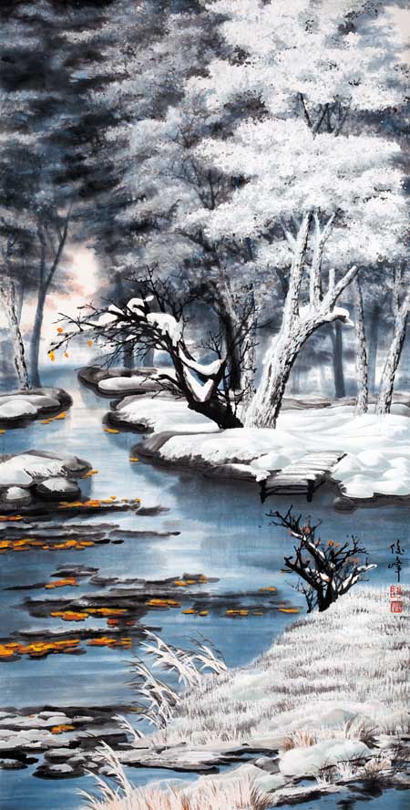 高俊峰 童话般的冬天 136X68CM 2012年