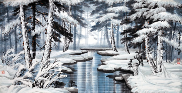 高俊峰 冬之林 68X136CM 2012年