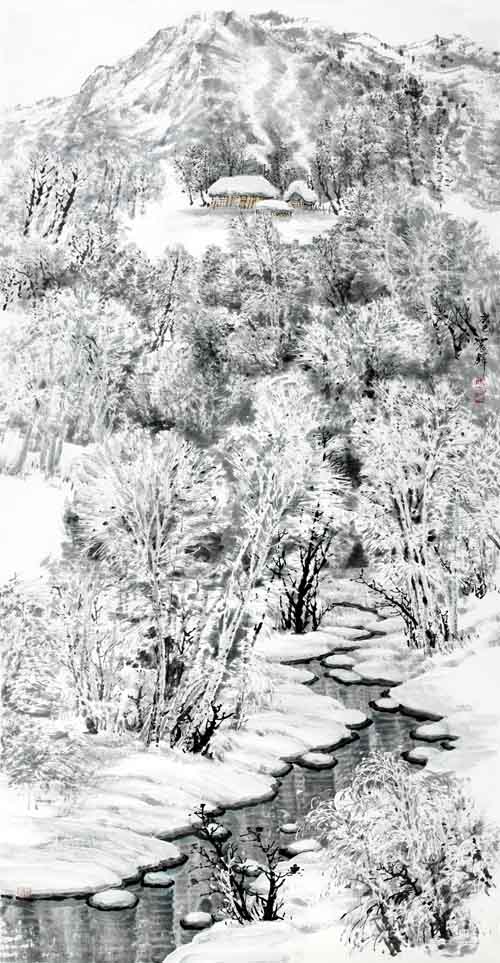 马震铎 雪情 176×96cm 2012年