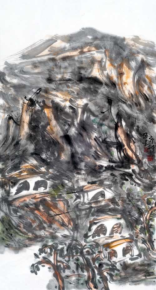 秋山遣兴 90cm×49cm