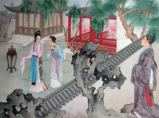 王叔晖工笔画作品:《西厢记》4和诗