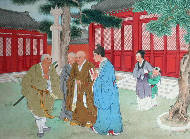 王叔晖工笔画作品:《西厢记》5惊匪
