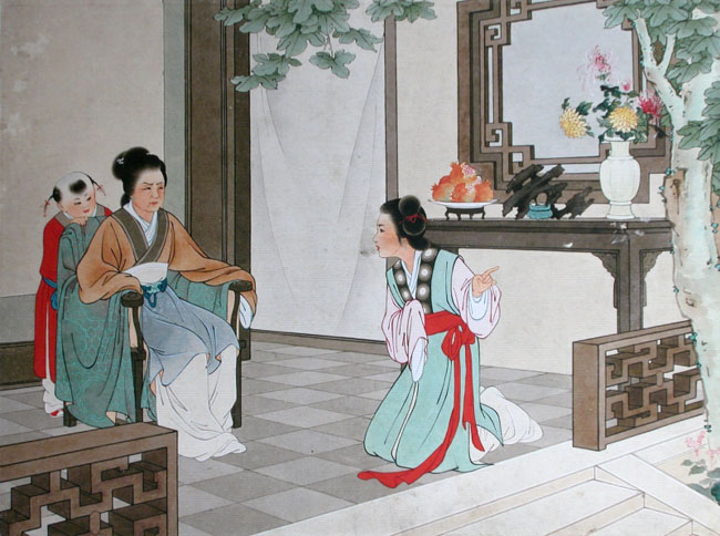王叔晖工笔画作品:《西厢记》15烤红
