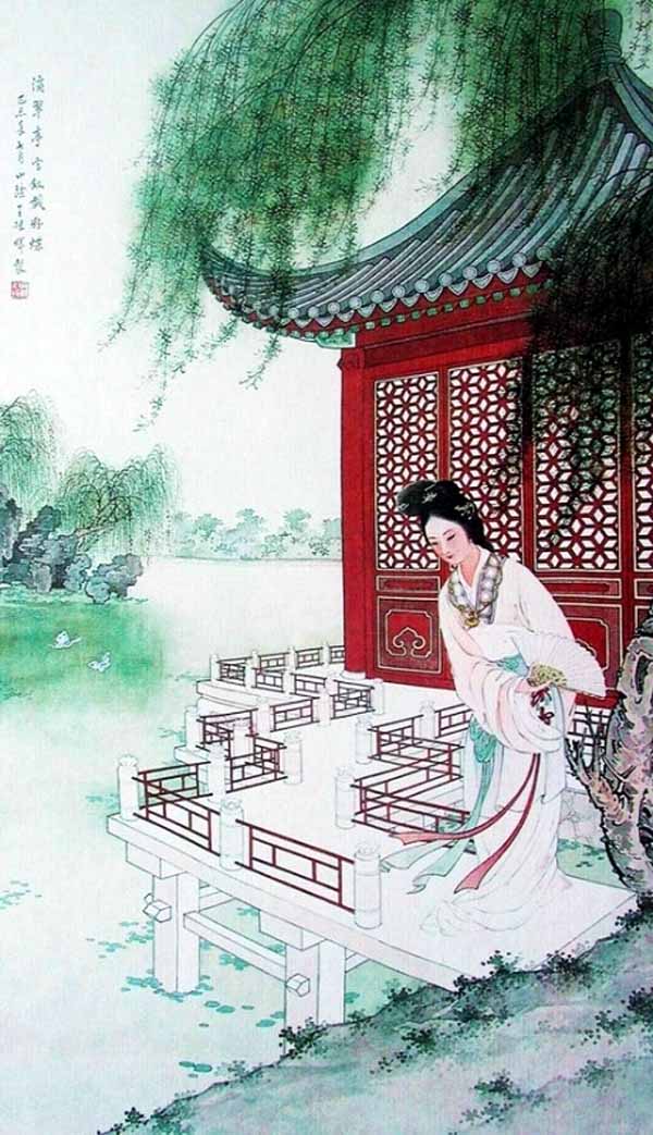 著名女画家王叔晖的《红楼梦系列工笔人物画》