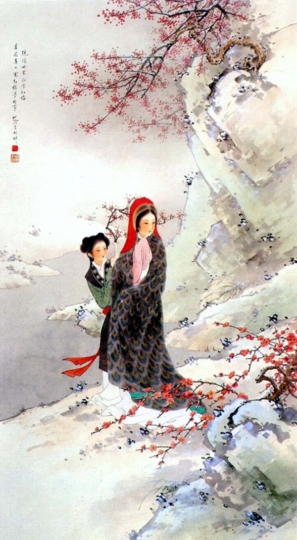 著名女画家王叔晖的《红楼梦系列工笔人物画》
