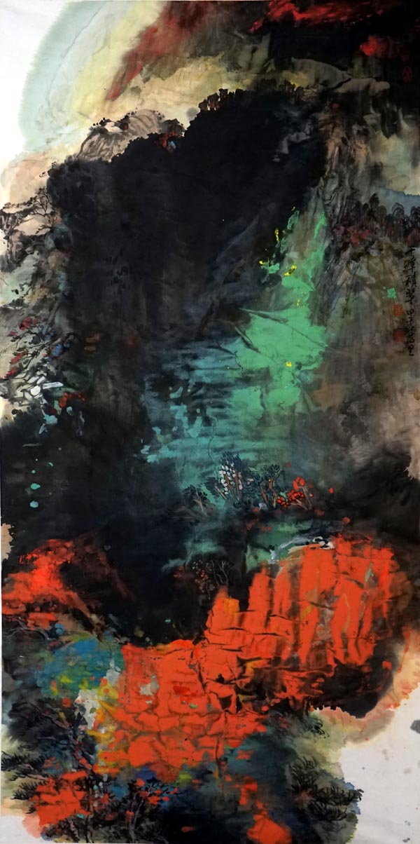 著名画家贺万里中国画作品欣赏:千嶂积翠