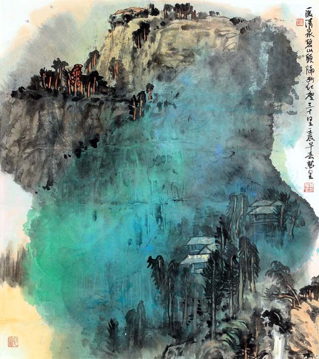 著名画家贺万里中国画作品欣赏:隔断红尘三十里