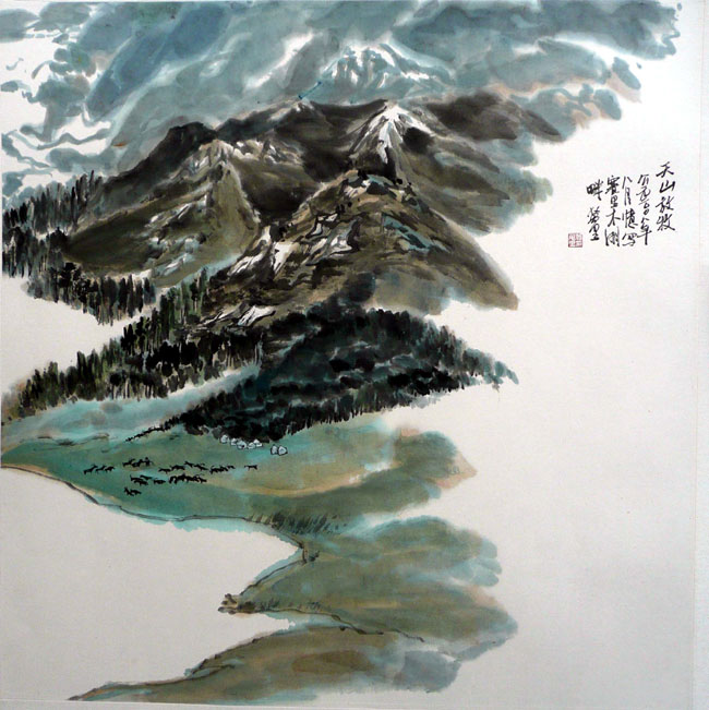 画家贺万里的中国大山水：天山放牧2008