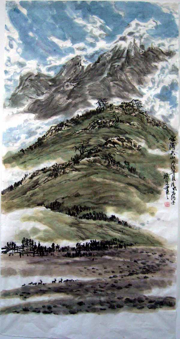 画家贺万里的中国大山水:云涌天山