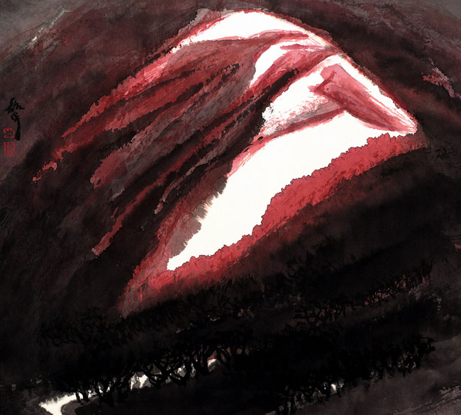 初雪阿尔泰 51cm×56.5cm 2002年