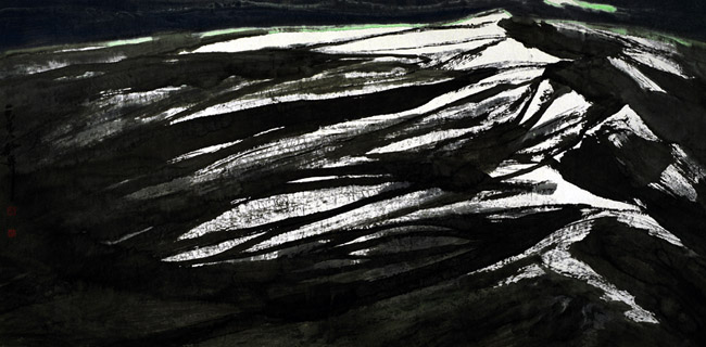 风雪天山 122cm×247cm 1998年