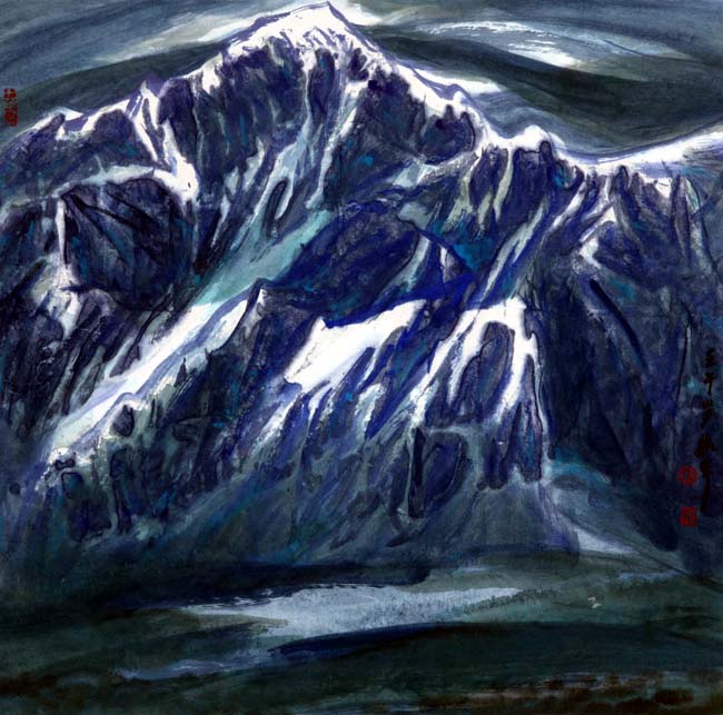 雪霁山寒 69.5cm×68.5cm