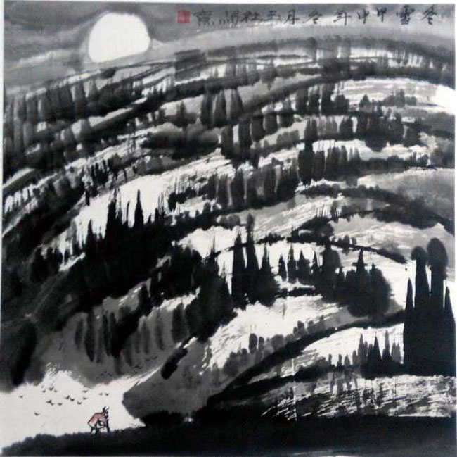 著名画家刘玉社的新疆大山水作品欣赏