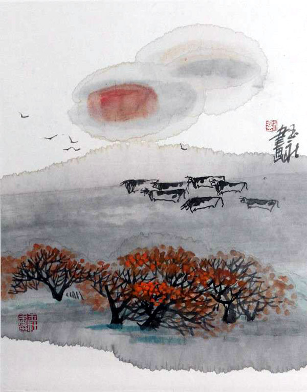 著名画家刘玉社的新疆大山水作品欣赏