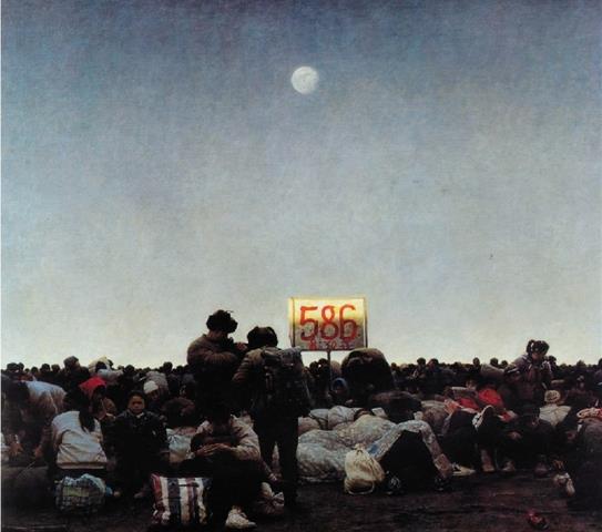 王宏剑 阳光三叠 190×179cm 油画金奖