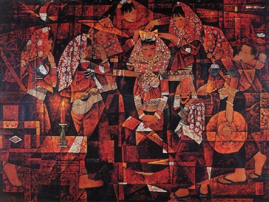 苏国伟 花季 160×120cm 漆画金奖