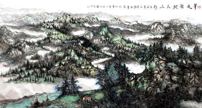 刘新贵的新疆大山水作品:笔走龙蛇写天山