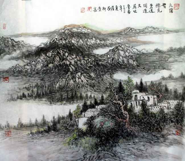 刘新贵的新疆大山水作品:耕心火焰山